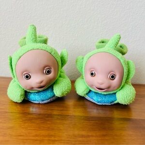 Vintage Teletubbies DIPSY Green Slippers Booties Toddler Size 7-8